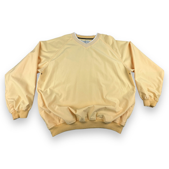 Preswick and Moore Golf Sweater Adult LARGE Buttercream Yellow Raglan V Neck - Picture 1 of 7